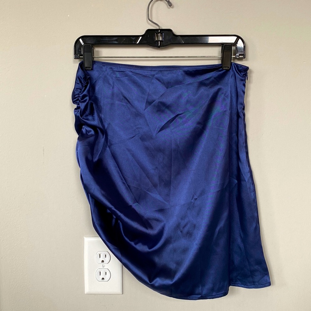 Satin Ruched Mini Skirt from Cider